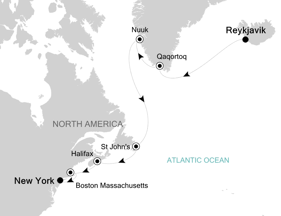 Transoceanic Cruise Itinerary Map